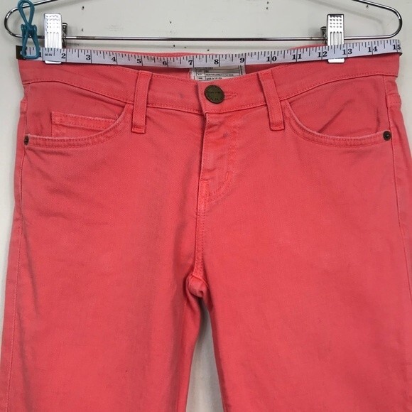 Current Elliott The Stiletto Faded Wagon Coral Red Jeans Skinny Ankle Crop 26 - Picture 8 of 15